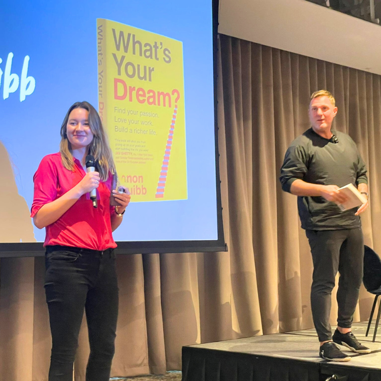 Simon Squibb and Dominika Kalinowska on the stage talk public London and Bedford Relief Therapies